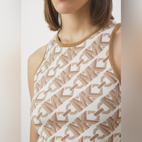 MICHAEL KORS EMPIRE LOGO JACQUARD MINI DRESS – SIZE SMALL - Picture 5 of 16